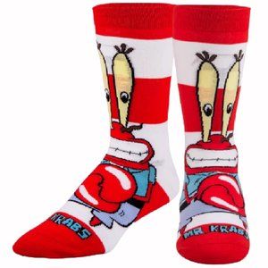 Mr. Krabs Red Athletic Crew Socks - NEW Fast Ship